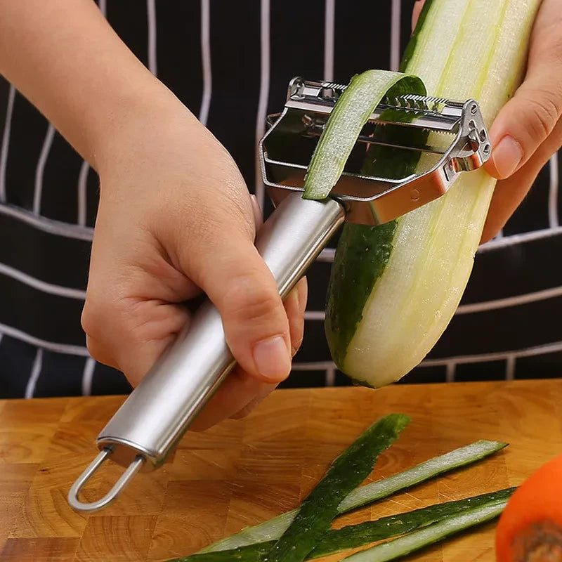 Pelador De Verduras De Doble Cabezal De Acero Inoxidable